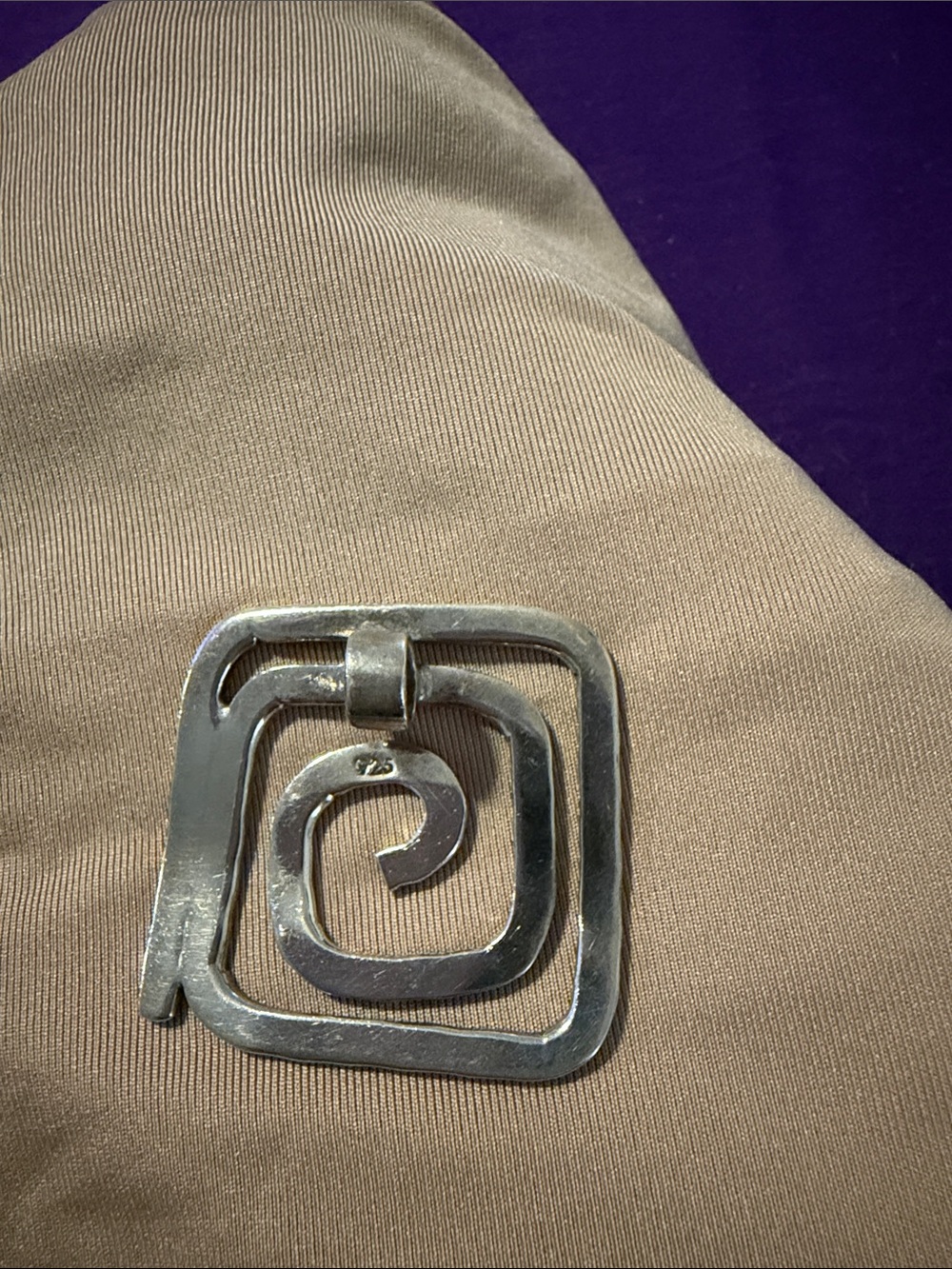 Sterling Silver Spiral Square pendant